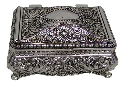 metal jewlry box|jewelry box for silver storage.